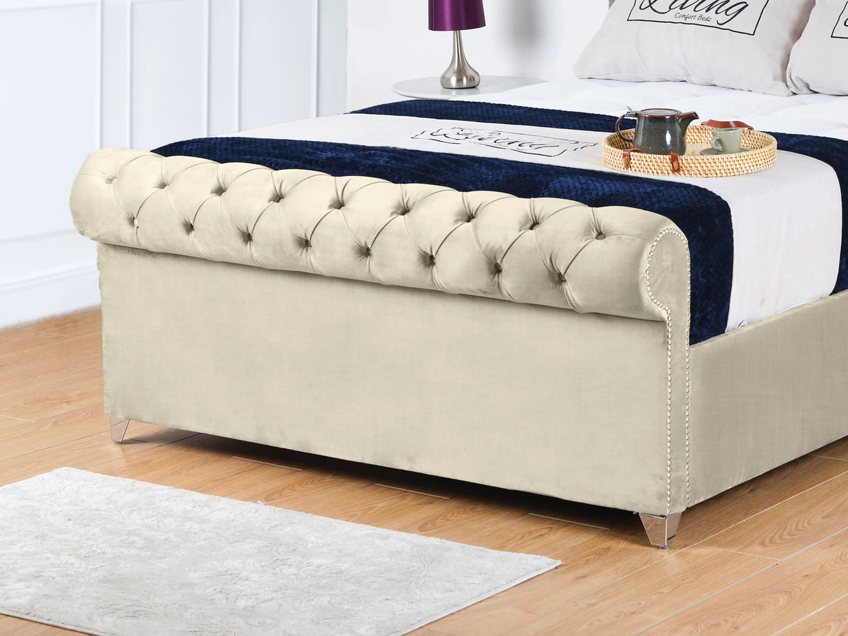 Chesterfield Sleigh Upholstered Bed