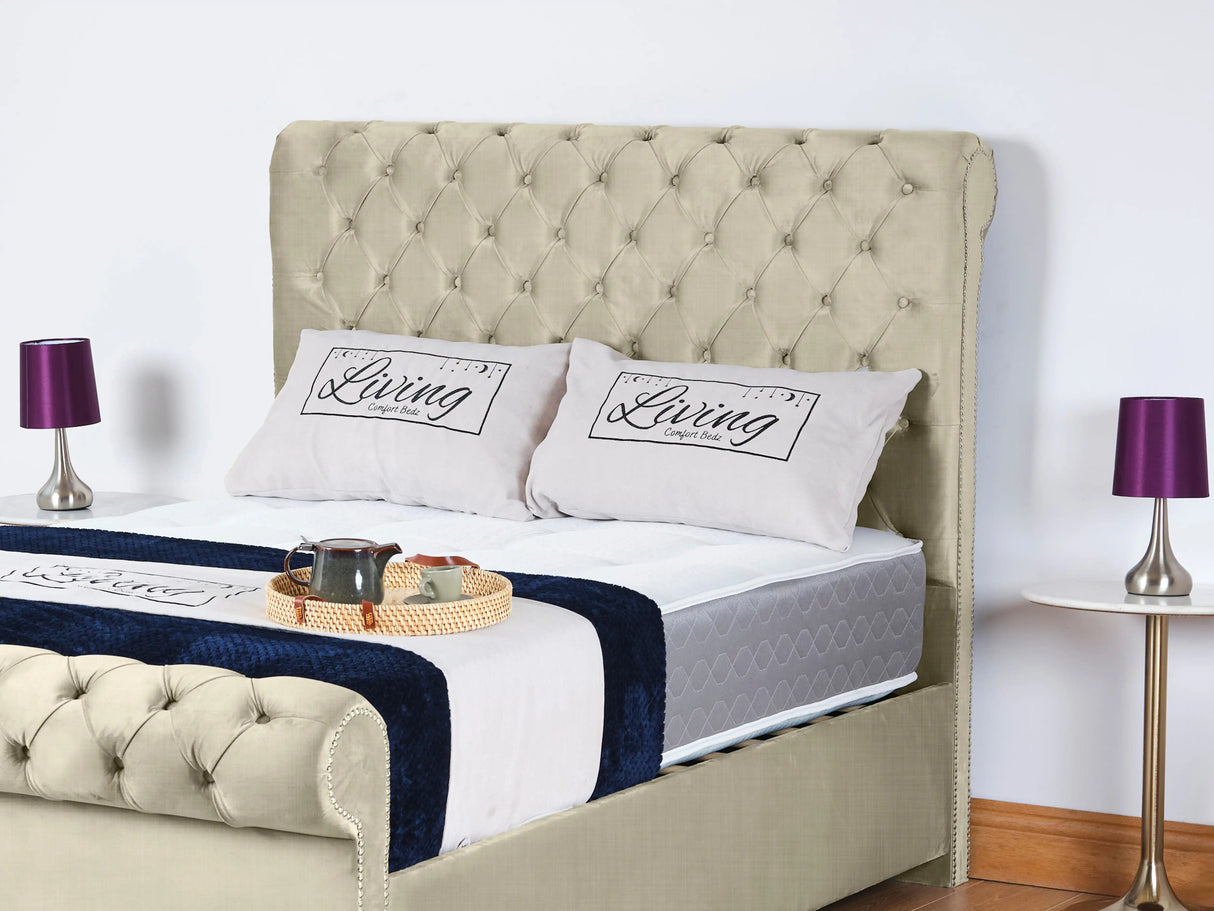 Chesterfield Sleigh Upholstered Bed