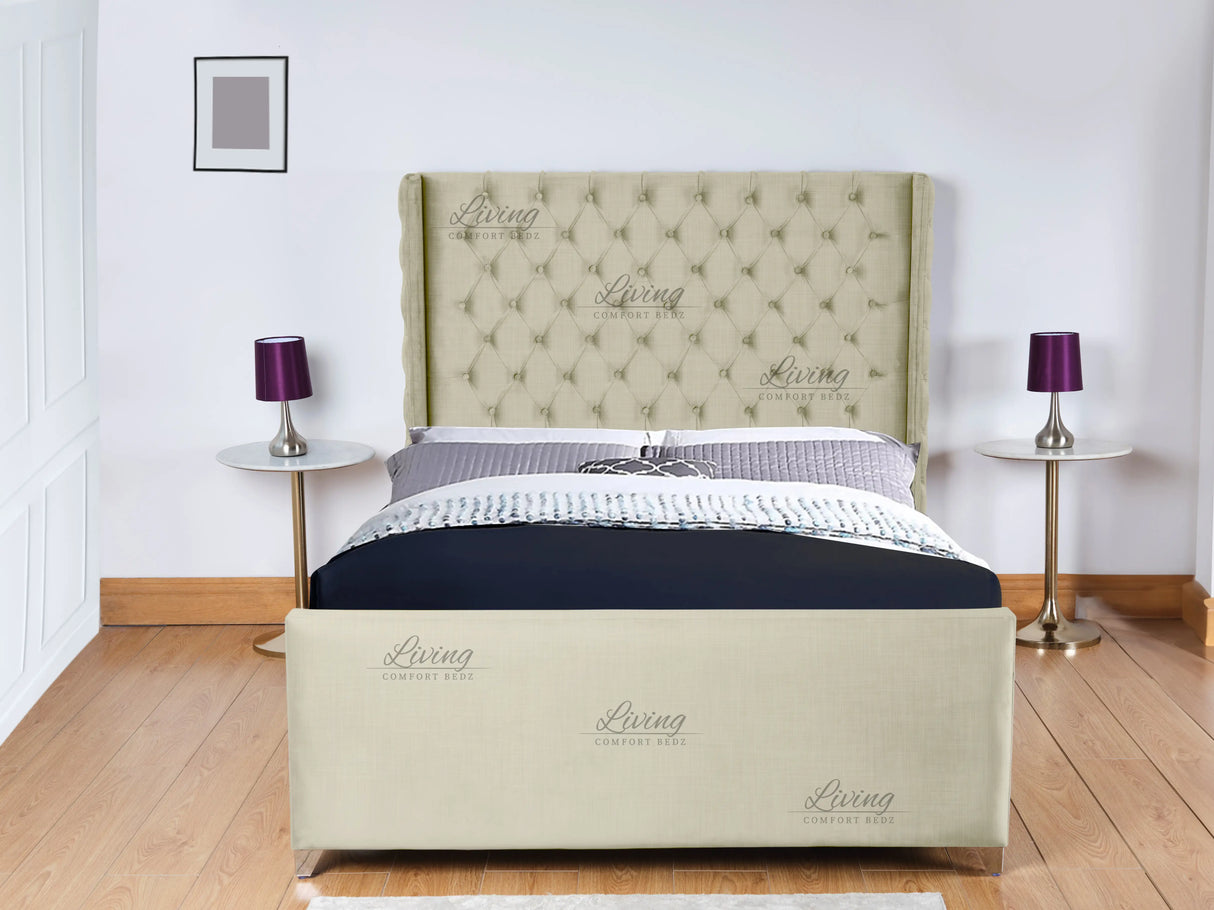 Monarch Wingback Upholstered Bed