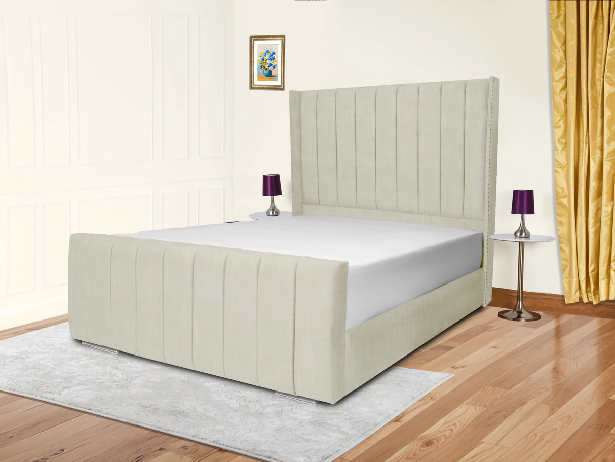 Sara Wingback Upholstered Bed