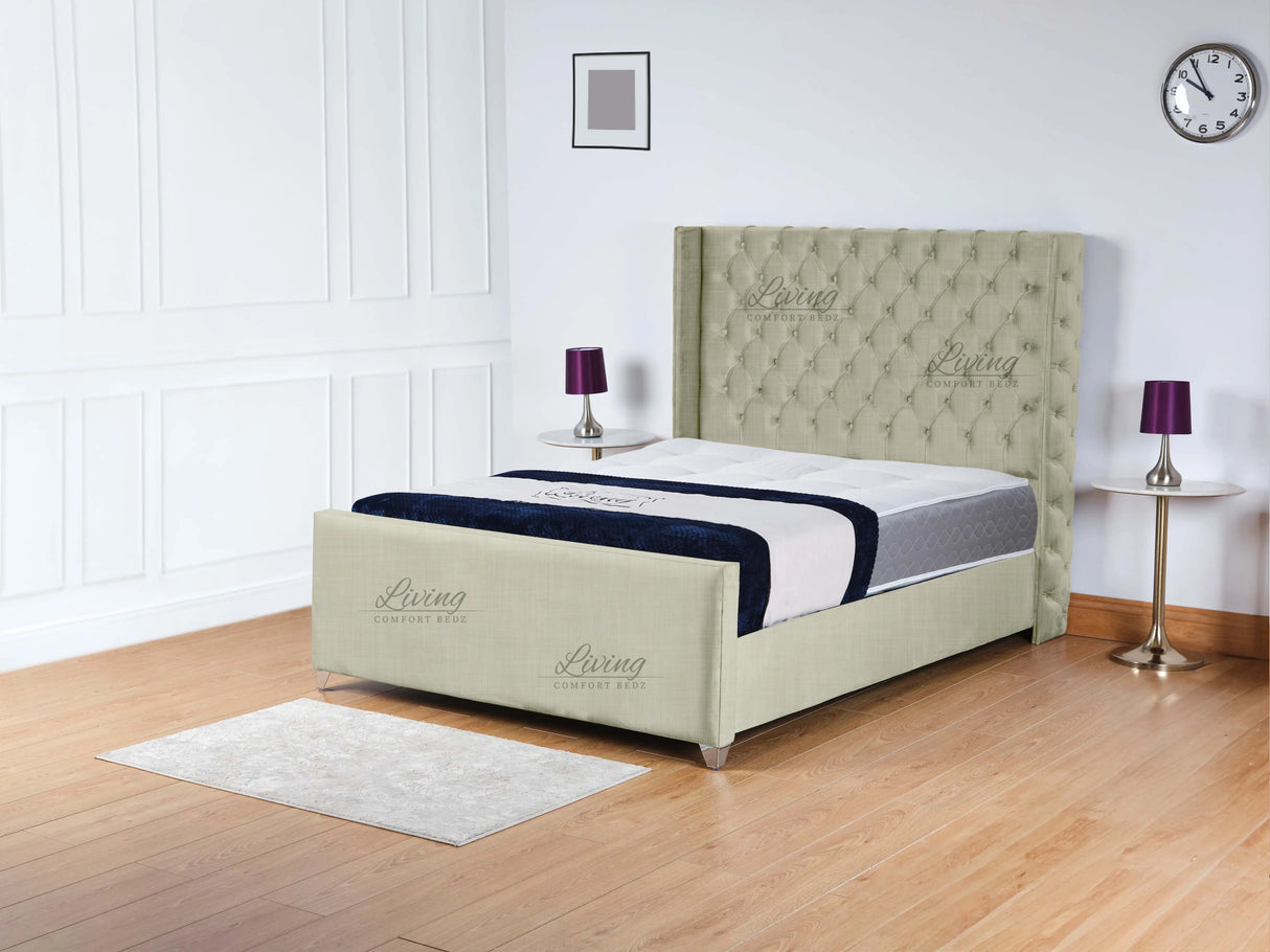 Monarch Wingback Upholstered Bed