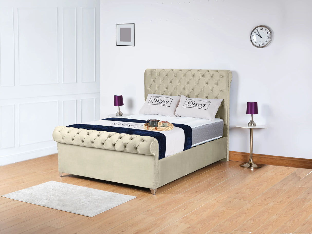 Chesterfield Sleigh Upholstered Bed