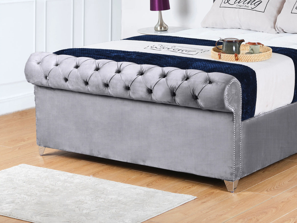 Chesterfield Sleigh Upholstered Bed