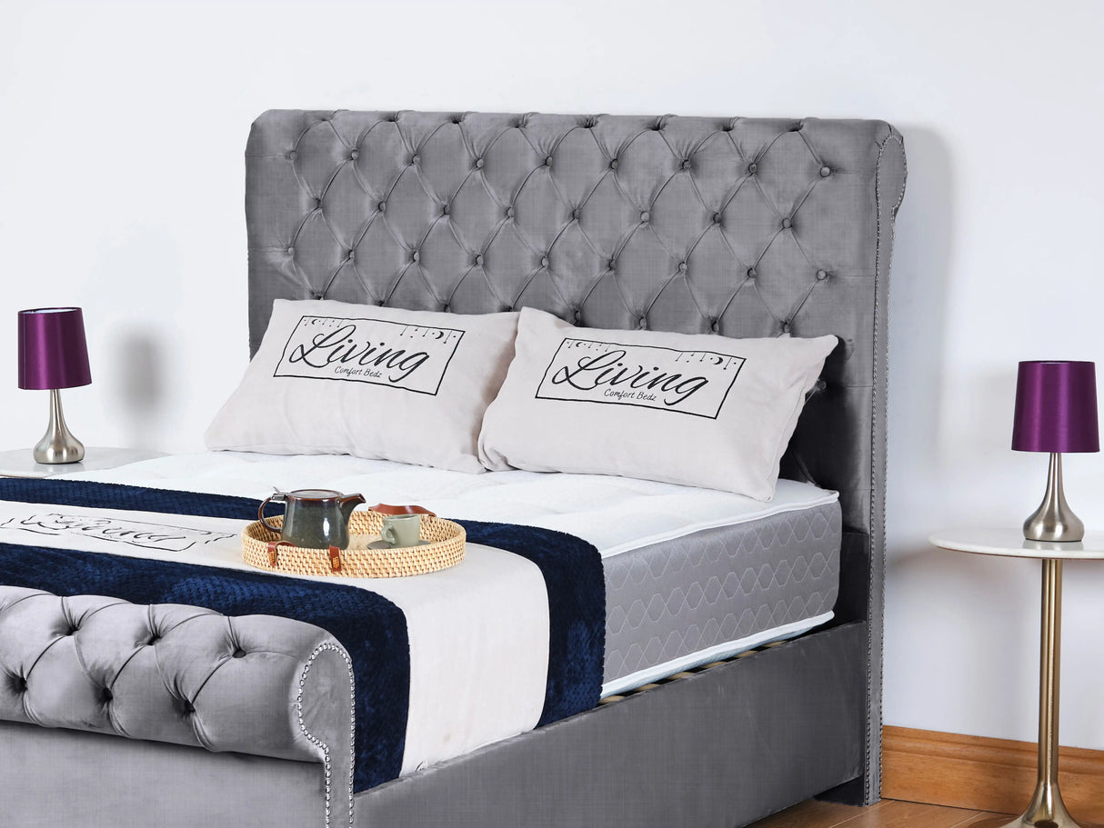 Chesterfield Sleigh Upholstered Bed