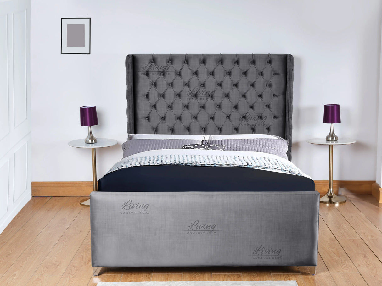 Monarch Wingback Upholstered Bed