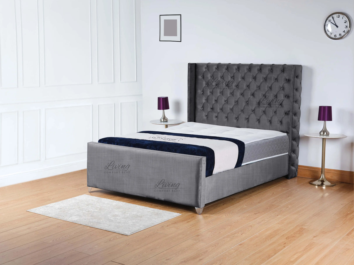 Monarch Wingback Upholstered Bed