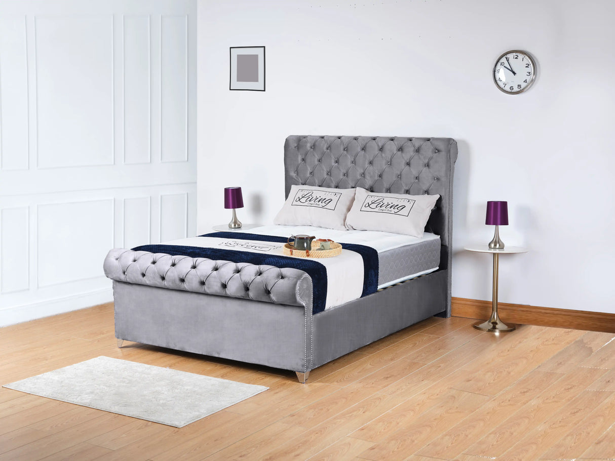 Chesterfield Sleigh Upholstered Bed