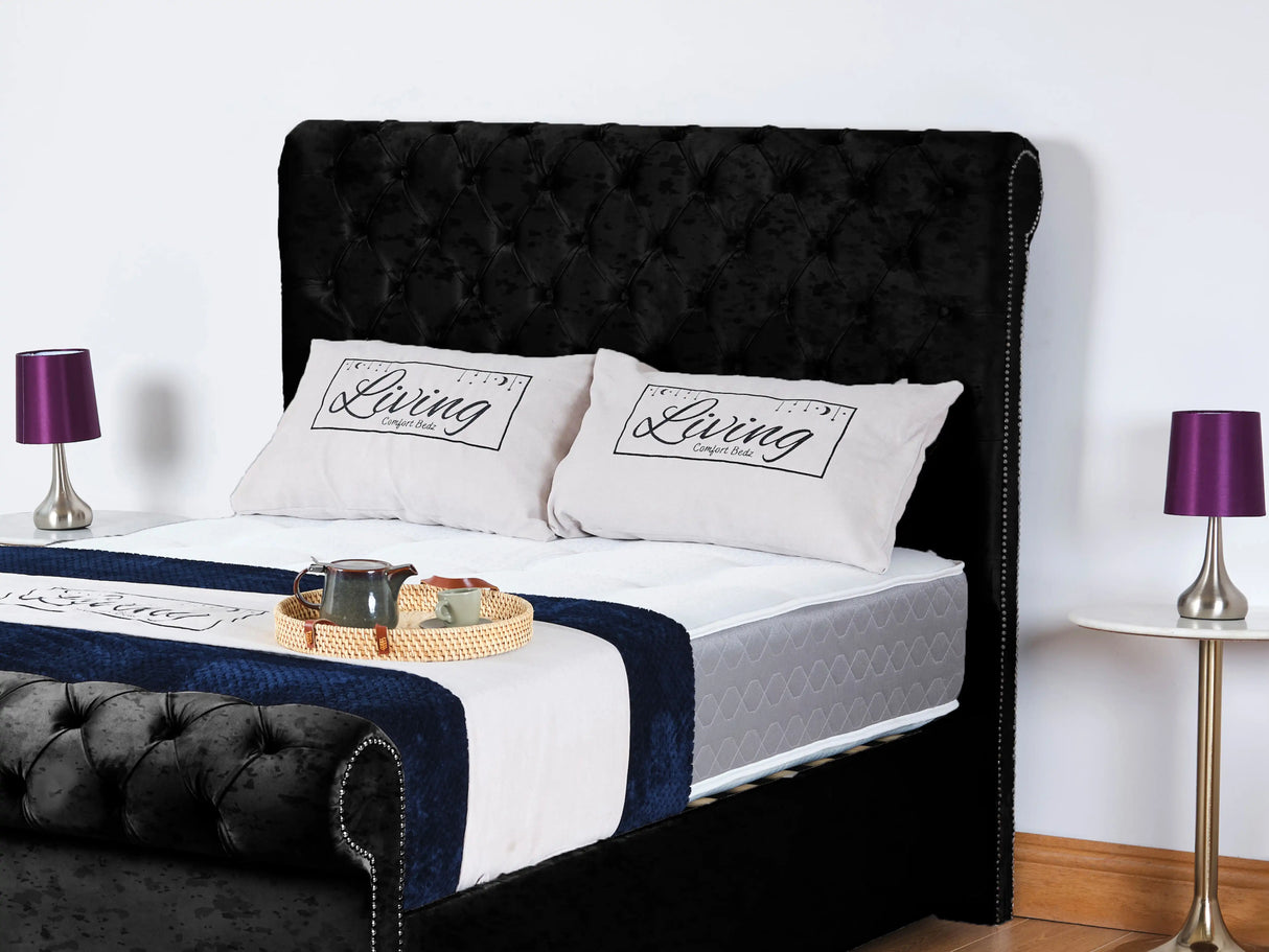 Chesterfield Sleigh Upholstered Bed