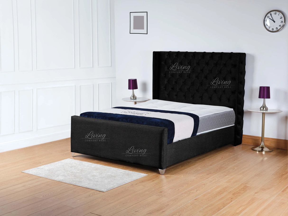 Monarch Wingback Upholstered Bed