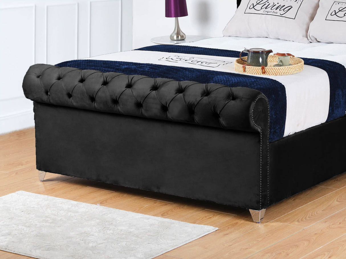 Chesterfield Sleigh Upholstered Bed