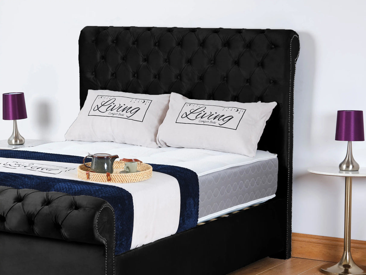 Chesterfield Sleigh Upholstered Bed