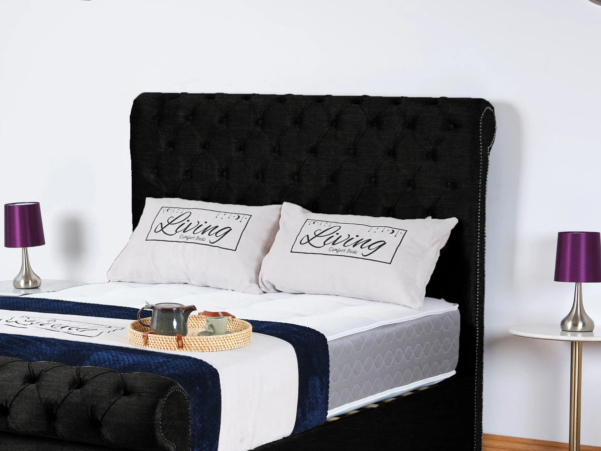 Chesterfield Sleigh Upholstered Bed