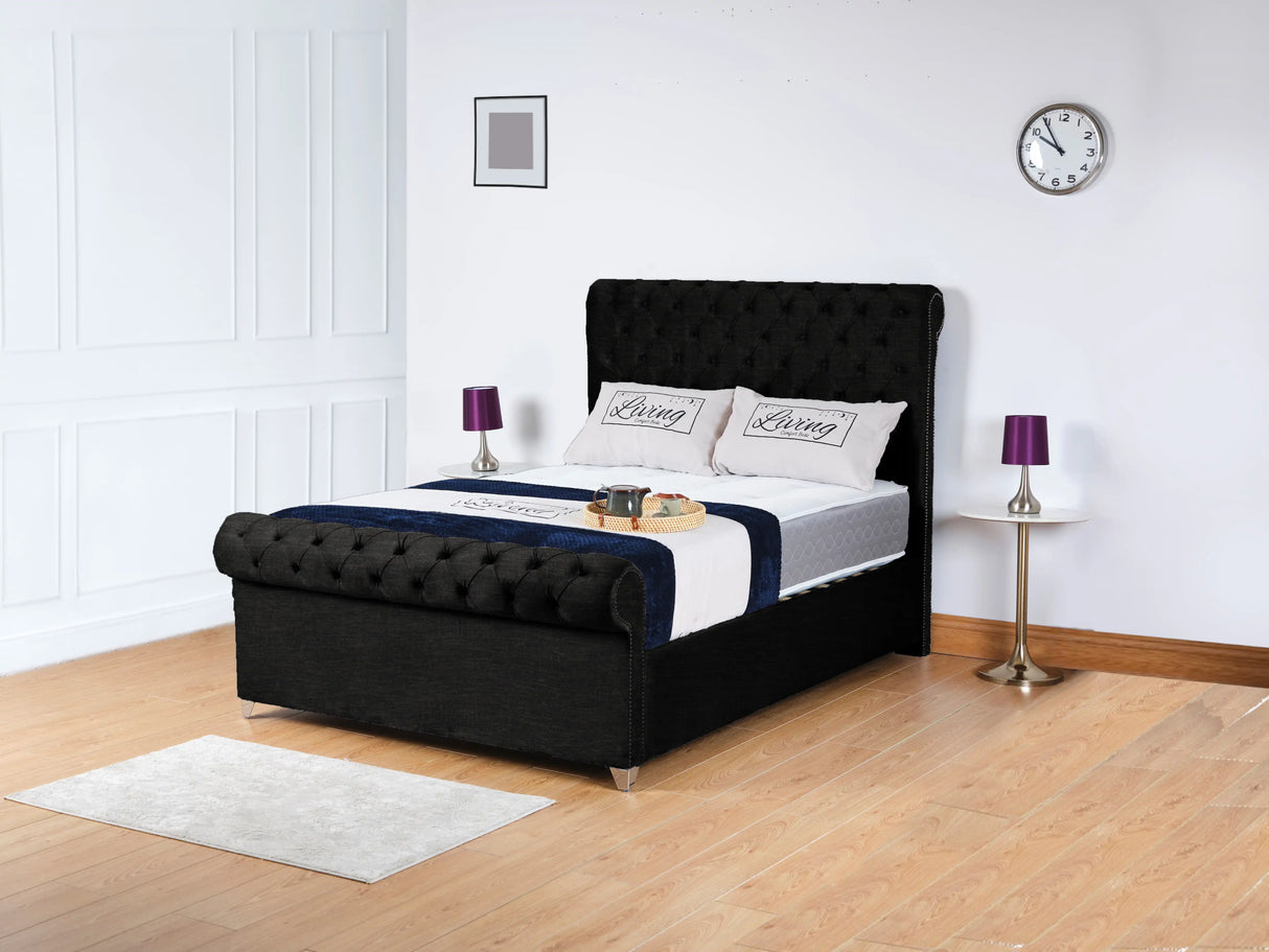 Chesterfield Sleigh Upholstered Bed