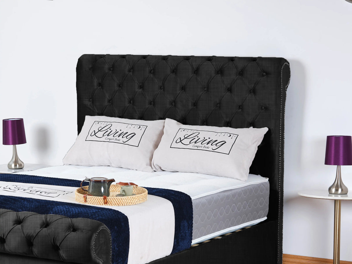 Chesterfield Sleigh Upholstered Bed