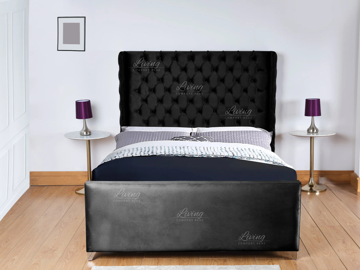 Monarch Wingback Upholstered Bed