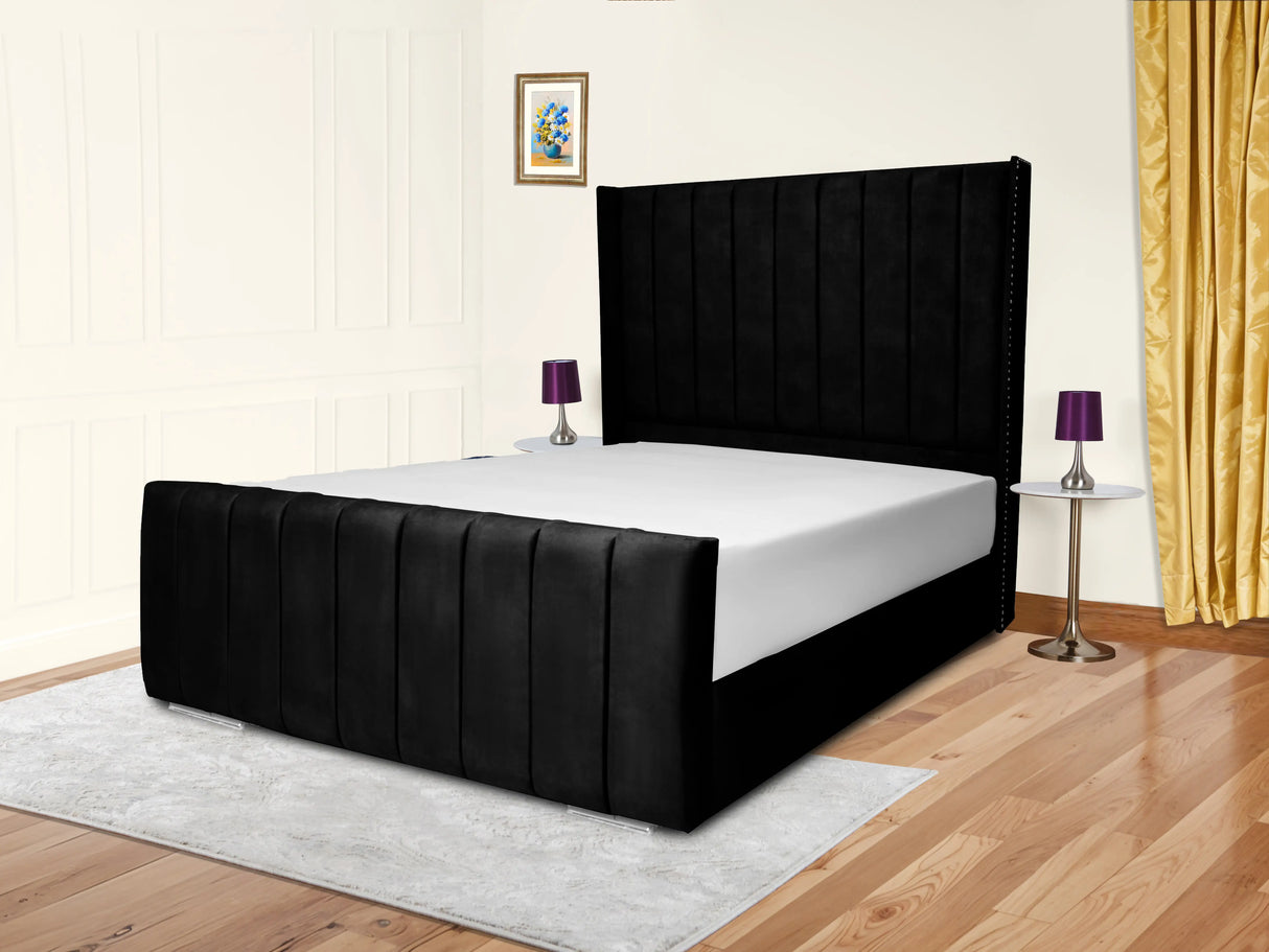 Sara Wingback Upholstered Bed