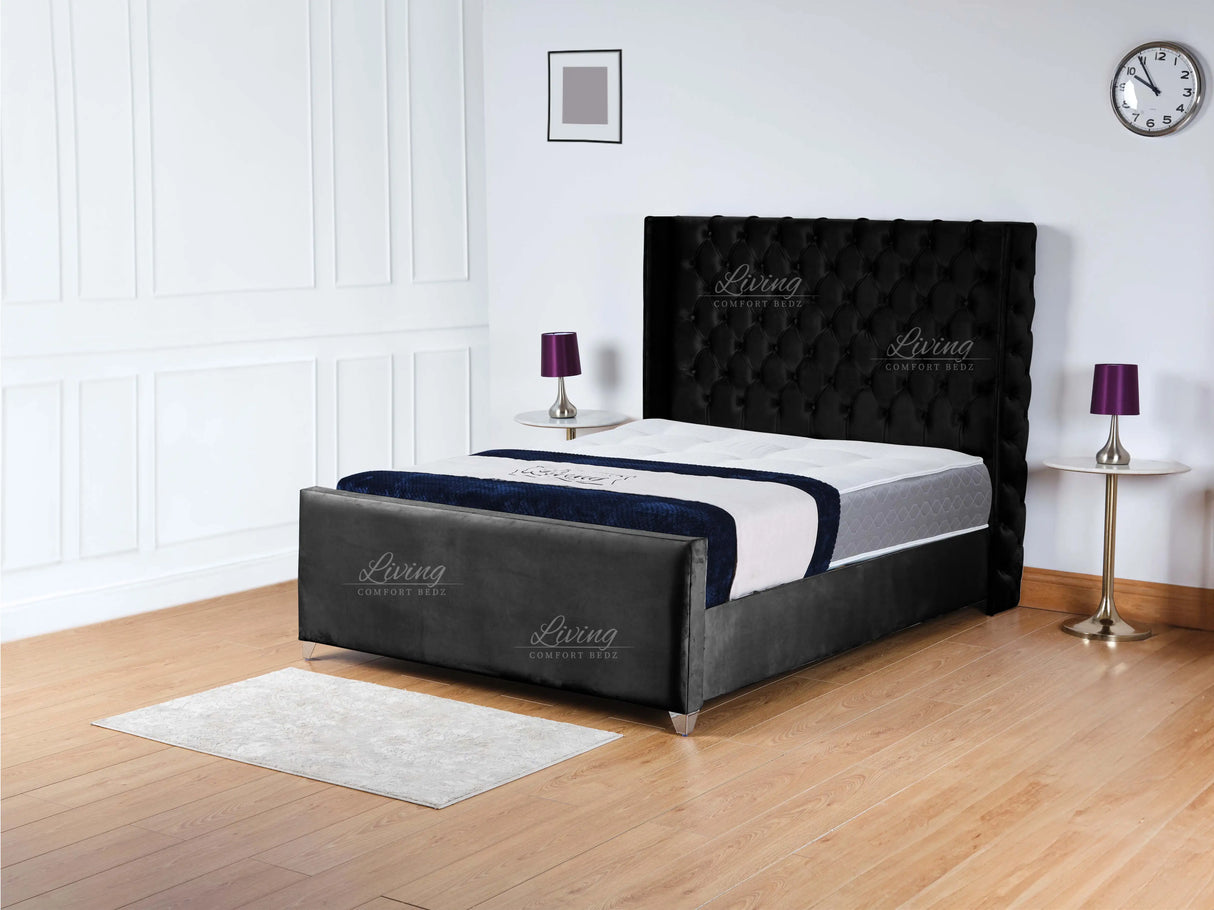 Monarch Wingback Upholstered Bed