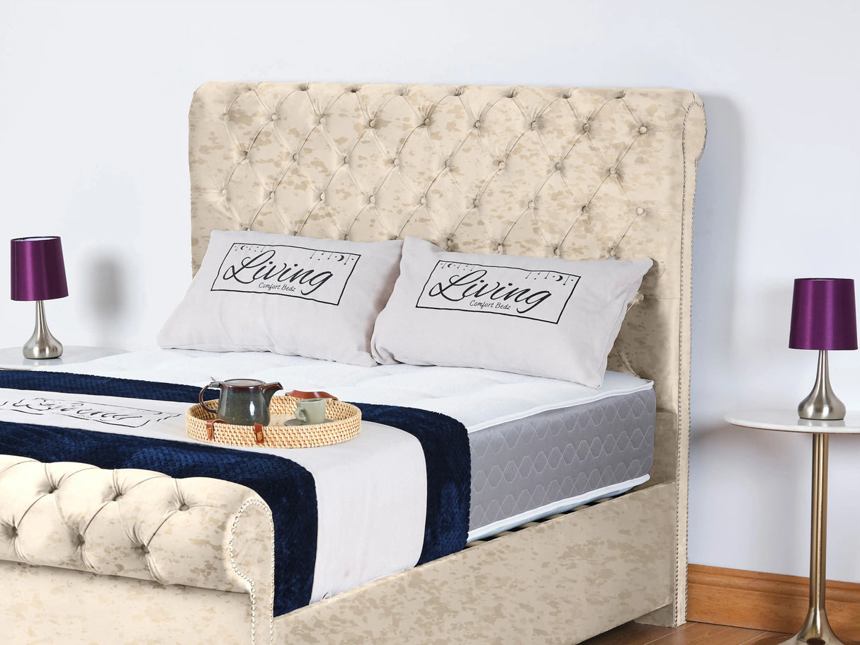 Chesterfield Sleigh Upholstered Bed