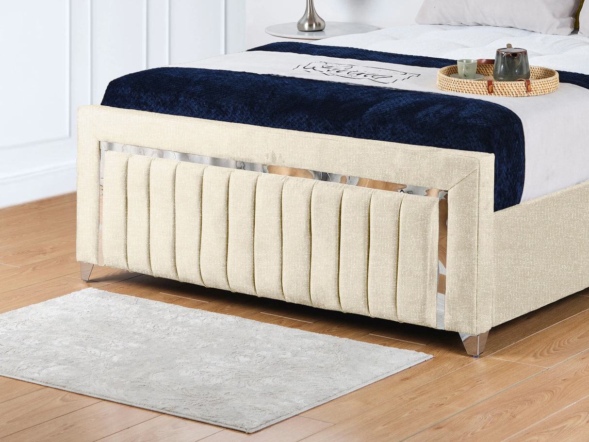 Chrome Edge Upholstered Bed