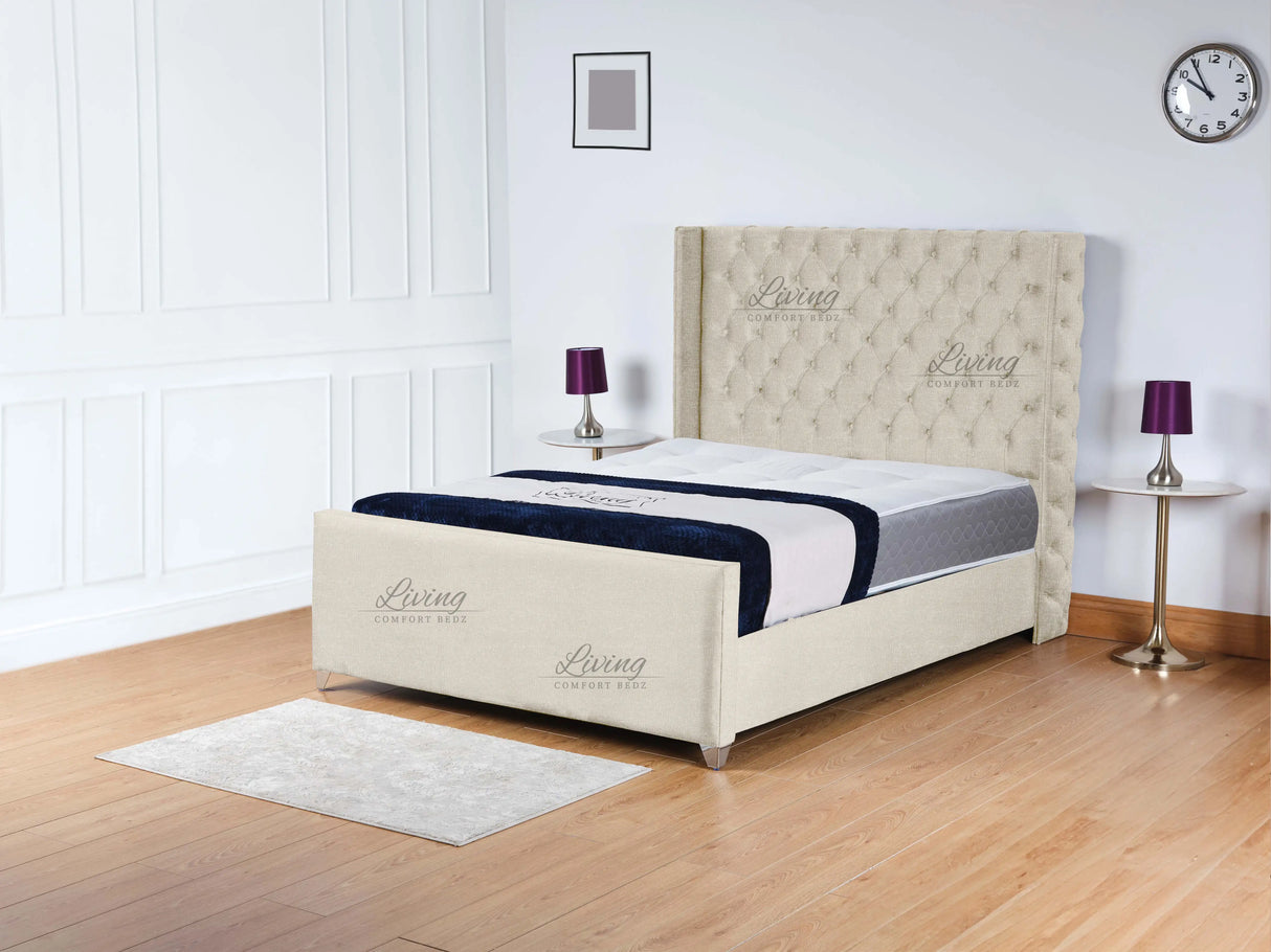 Monarch Wingback Upholstered Bed