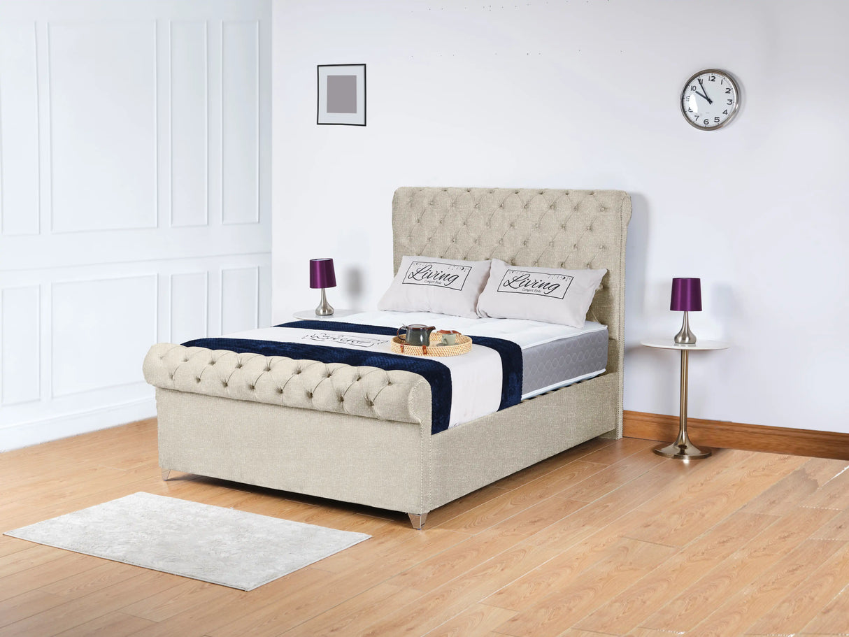 Chesterfield Sleigh Upholstered Bed
