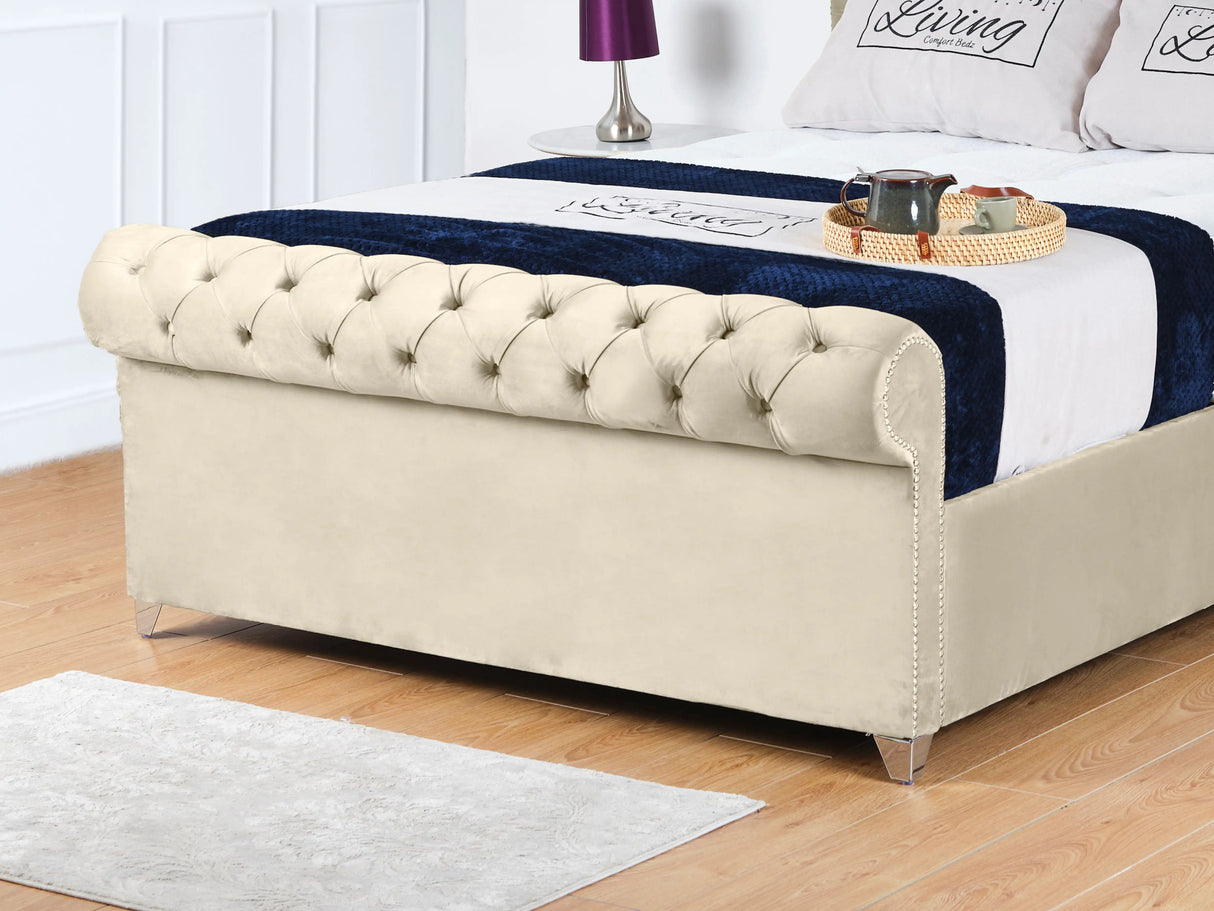 Chesterfield Sleigh Upholstered Bed