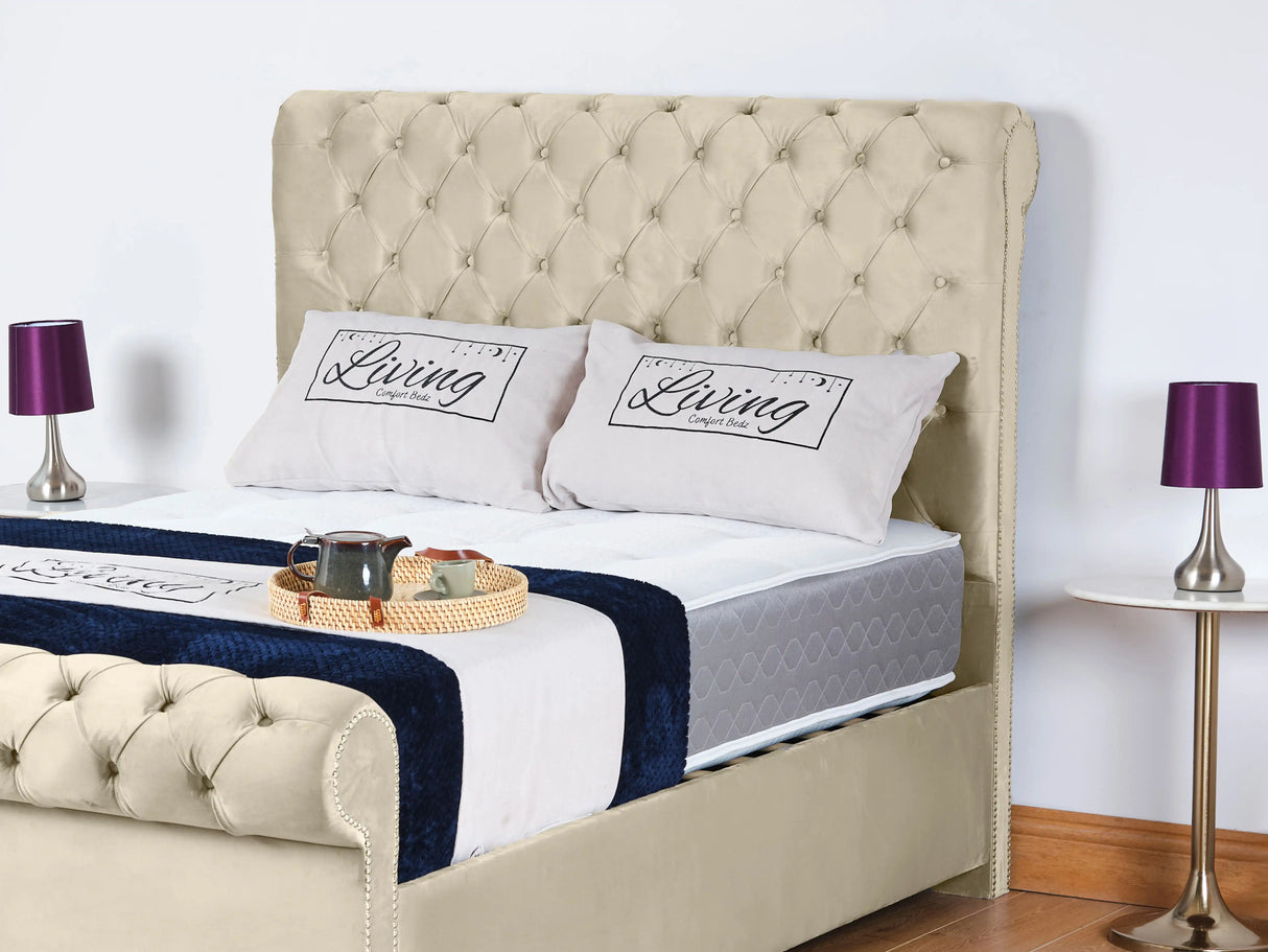 Chesterfield Sleigh Upholstered Bed