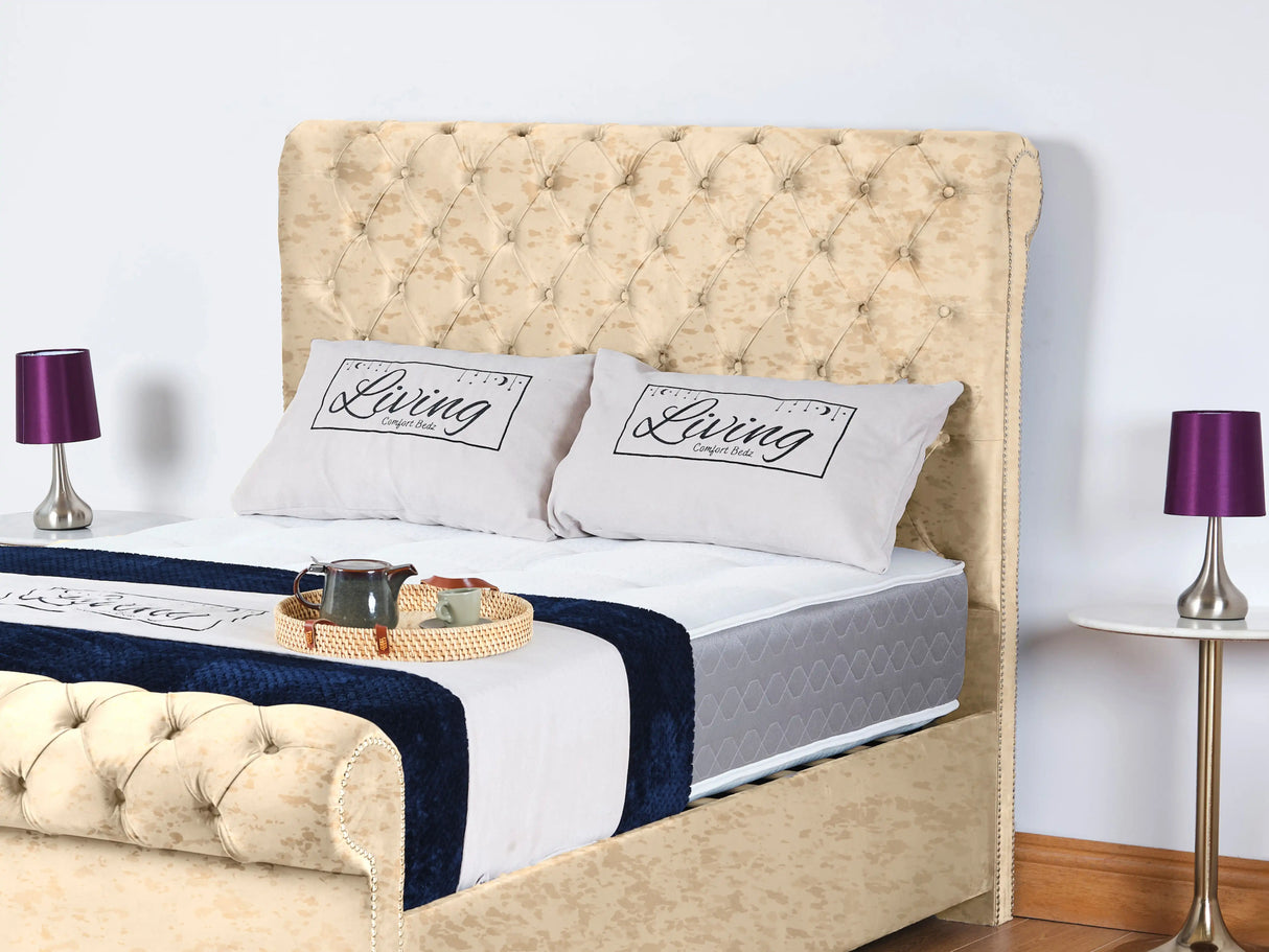 Chesterfield Sleigh Upholstered Bed
