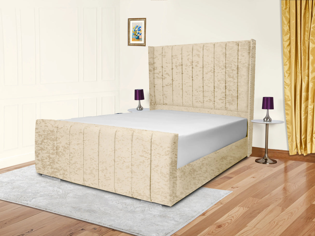 Sara Wingback Upholstered Bed