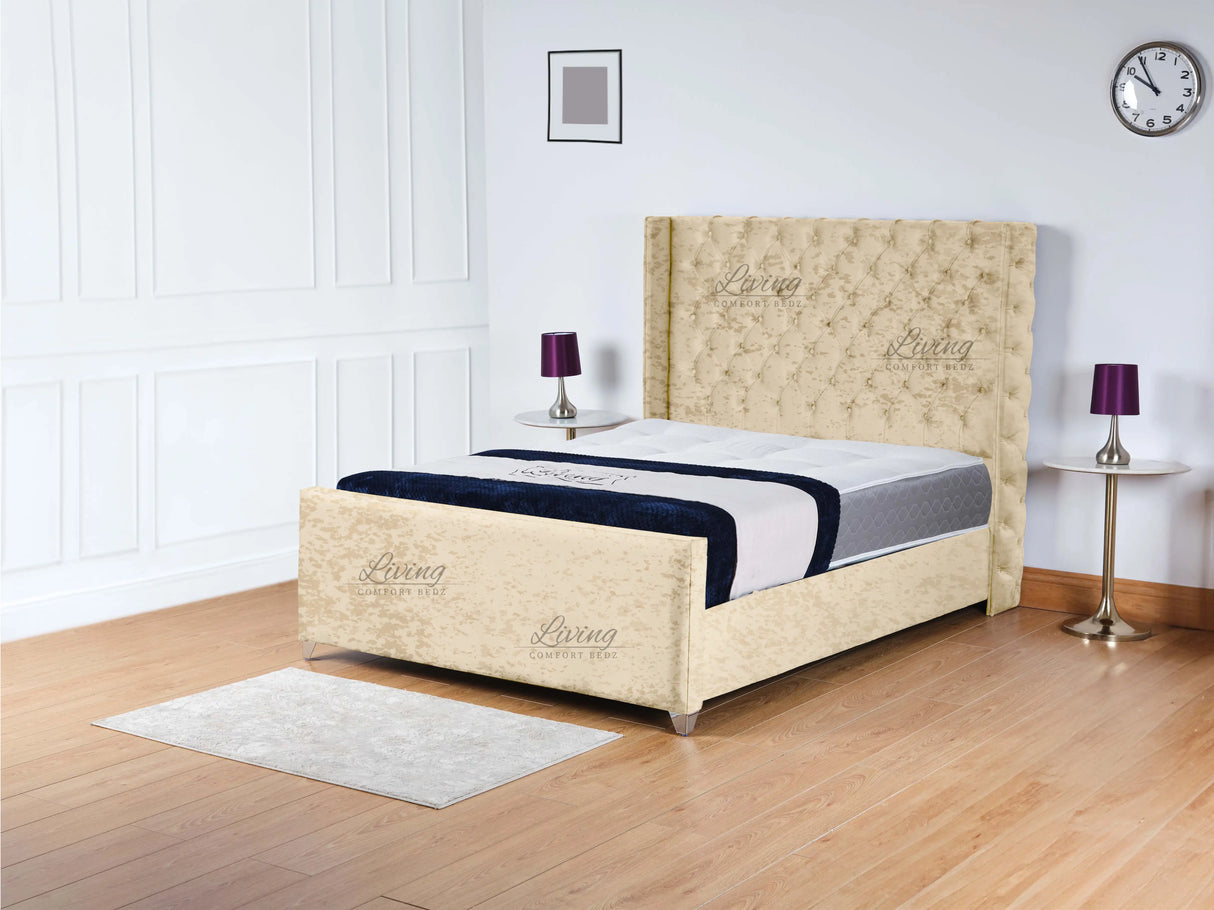 Monarch Wingback Upholstered Bed