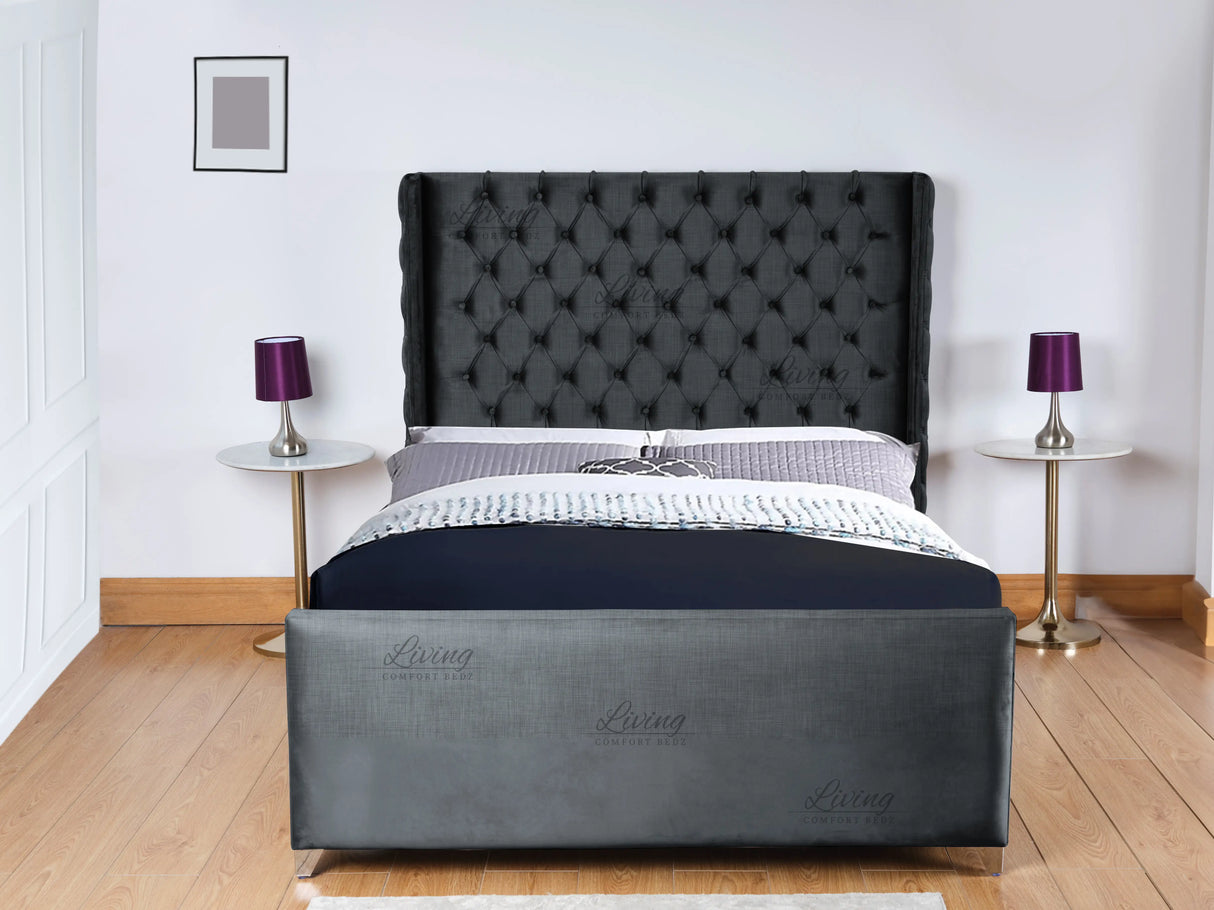 Monarch Wingback Upholstered Bed