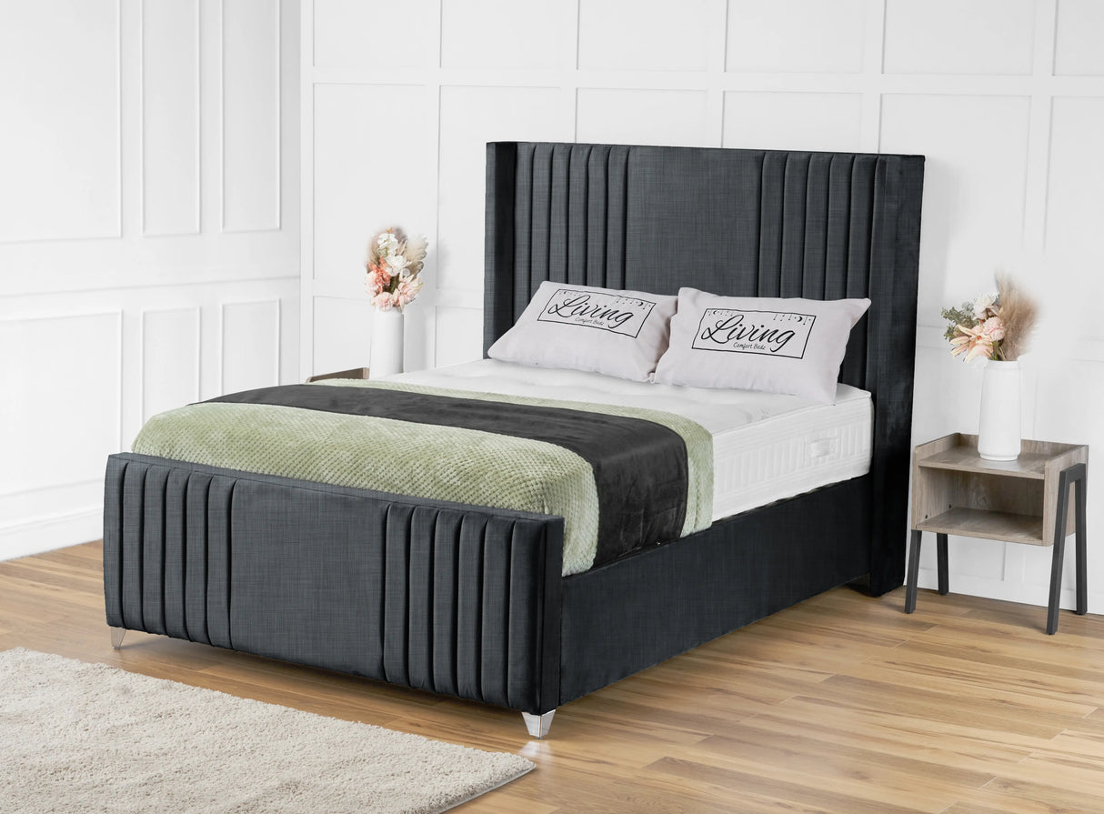 Elise Wingback Upholstered Bed