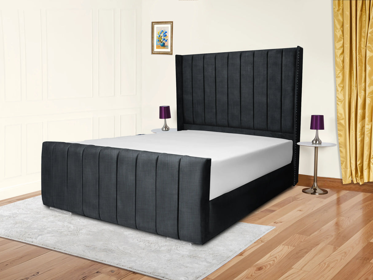 Sara Wingback Upholstered Bed