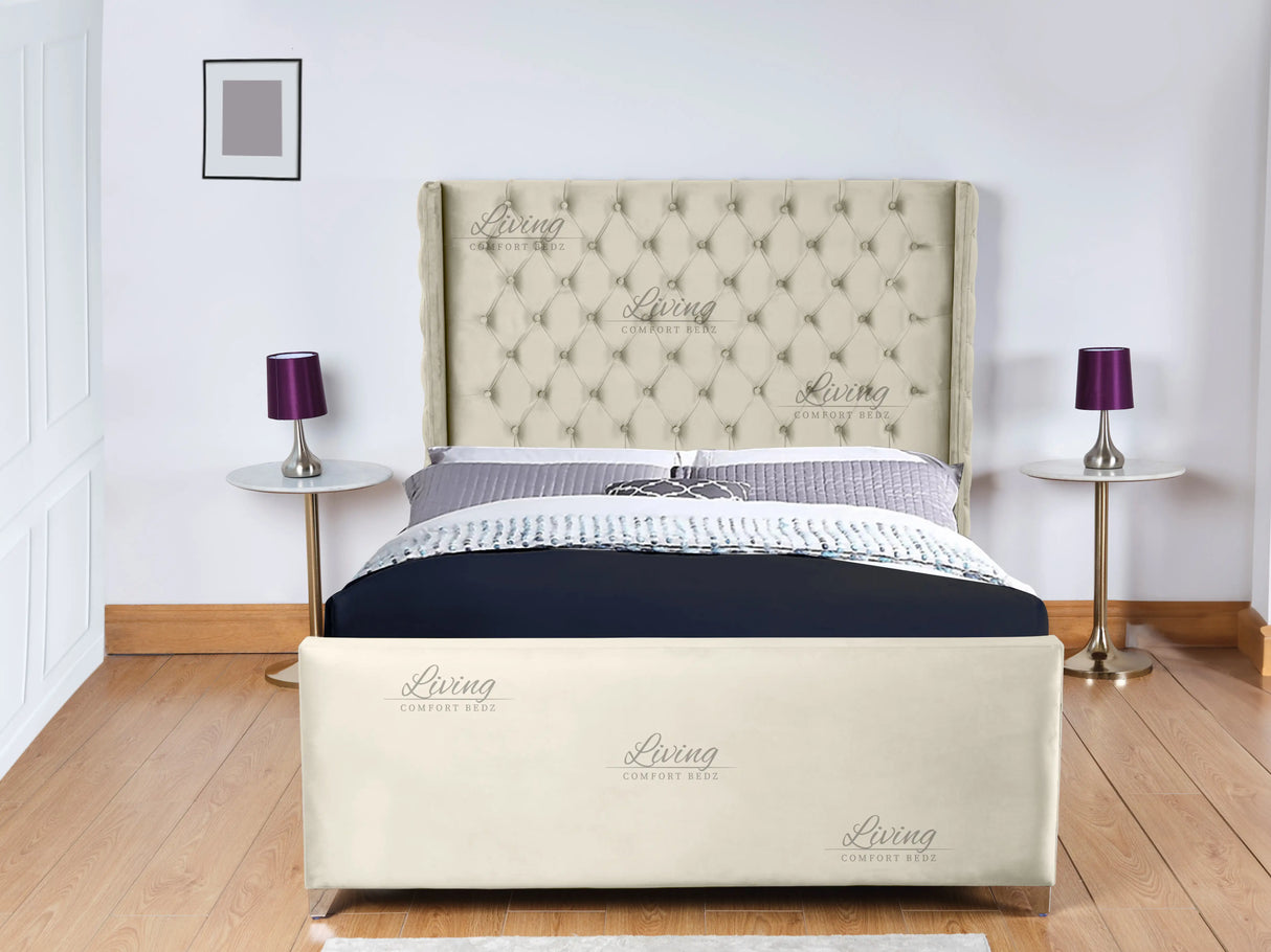 Monarch Wingback Upholstered Bed