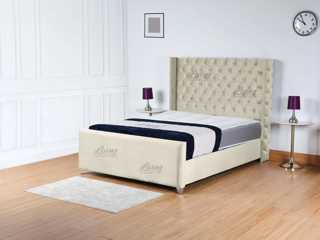Monarch Wingback Upholstered Bed