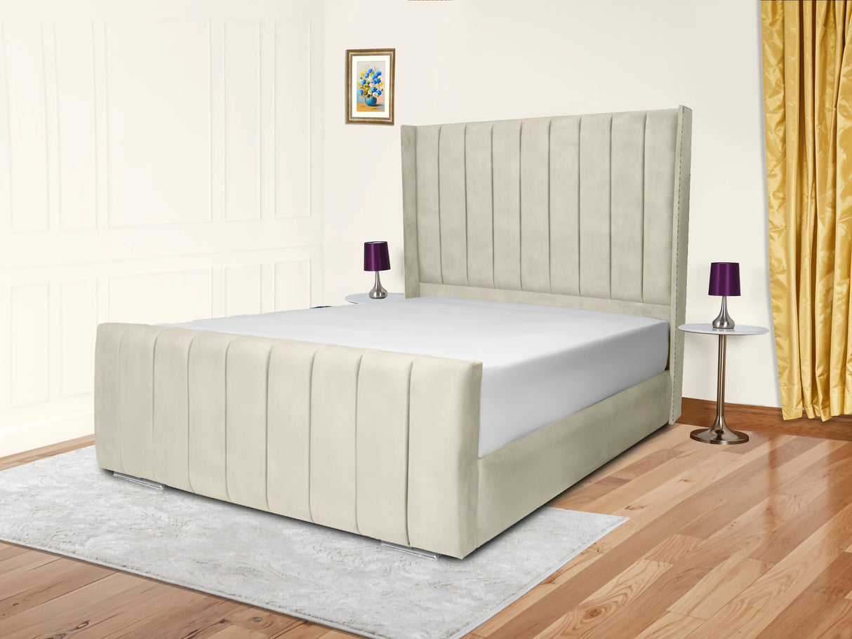 Sara Wingback Upholstered Bed