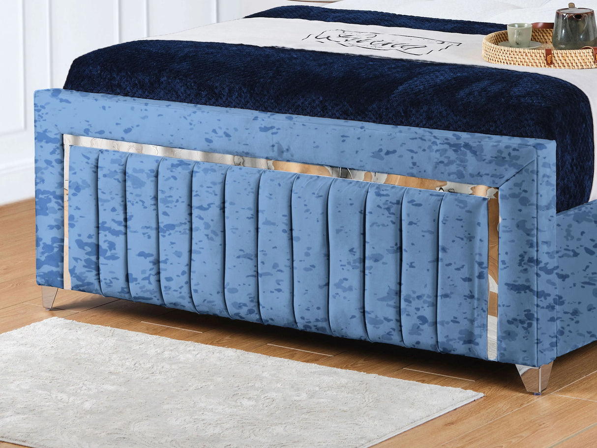 Chrome Edge Upholstered Bed