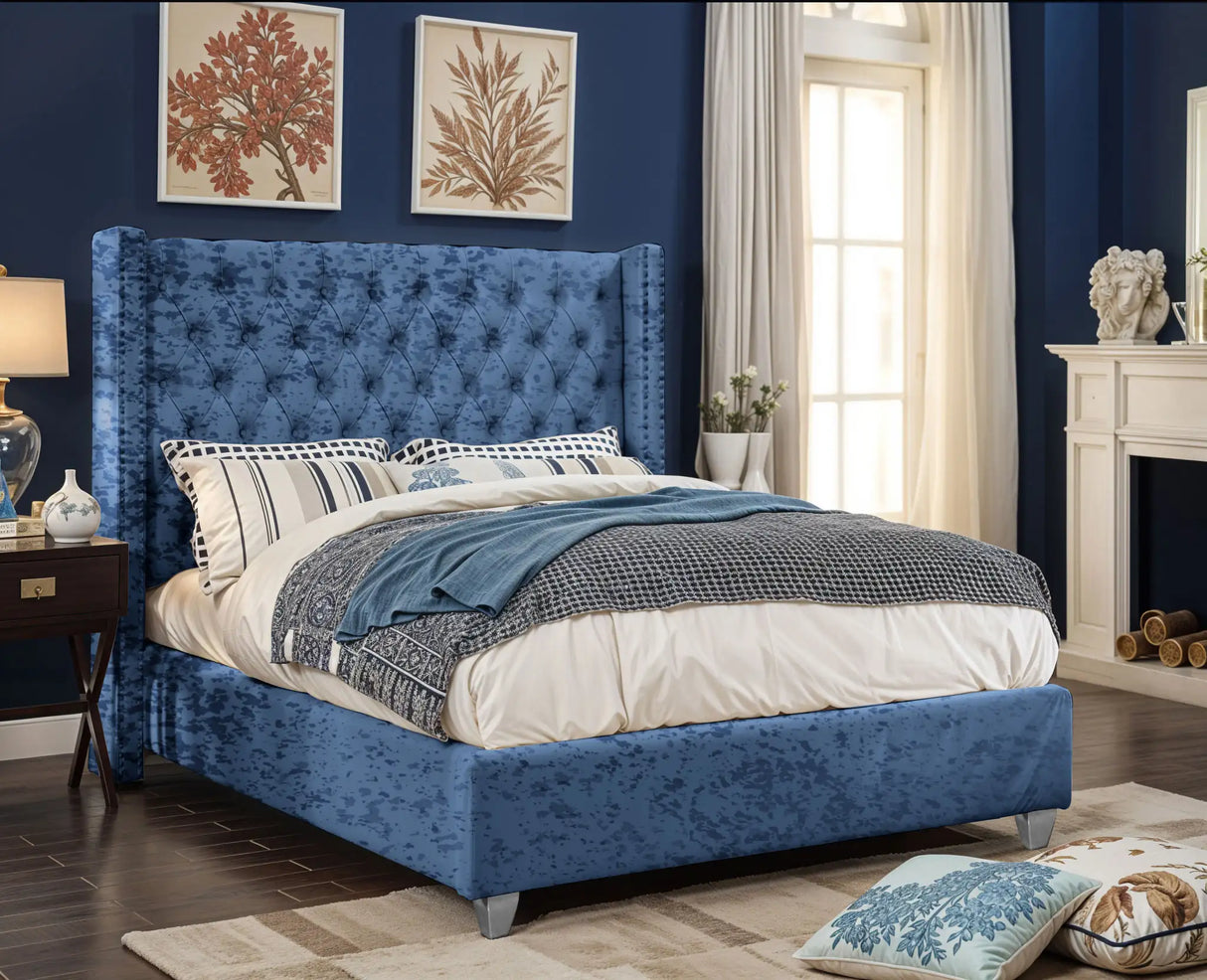 Chesterfield Wingback Upholstered Bed