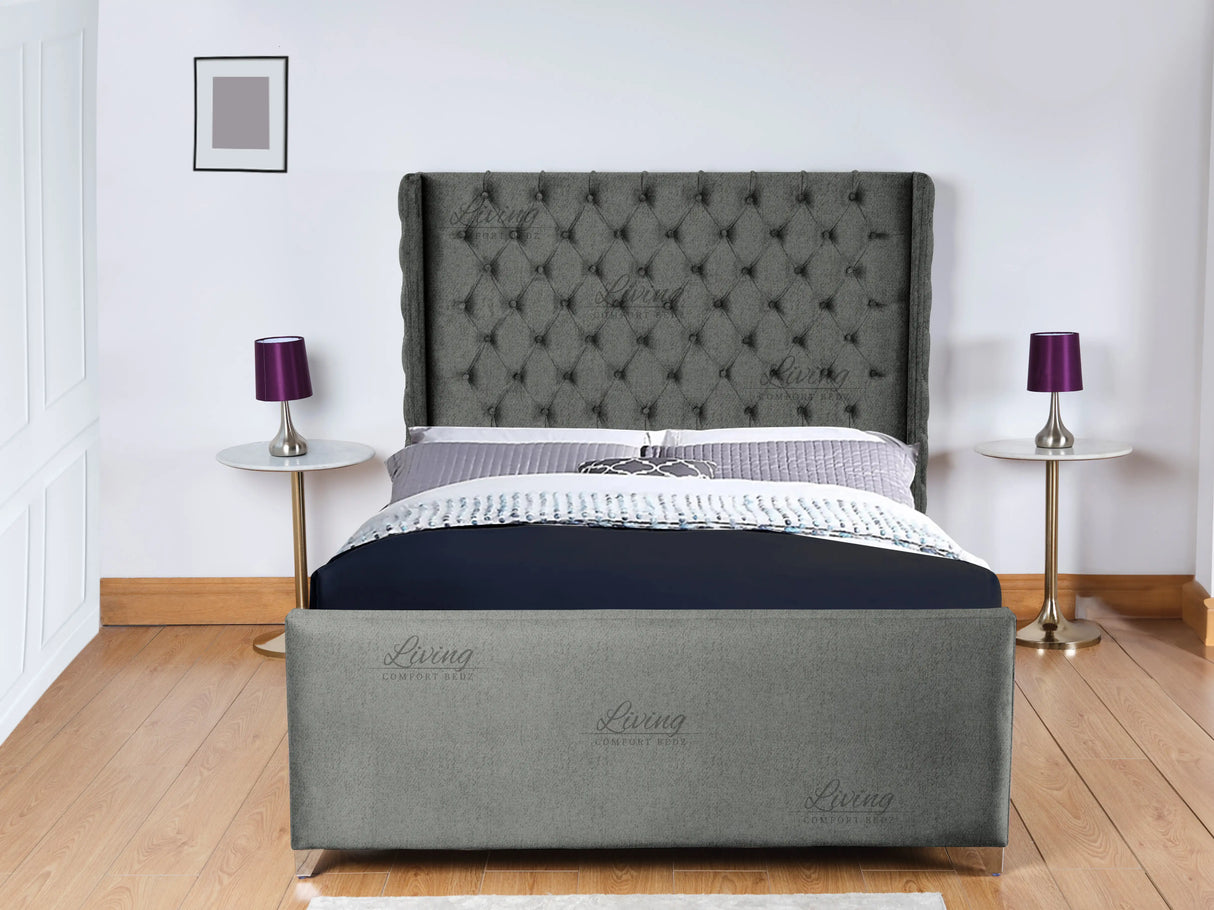Monarch Wingback Upholstered Bed