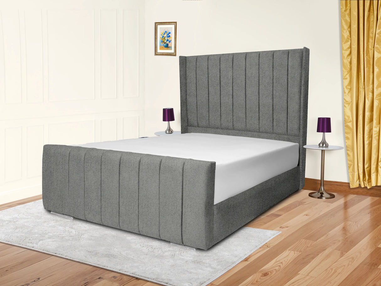 Sara Wingback Upholstered Bed