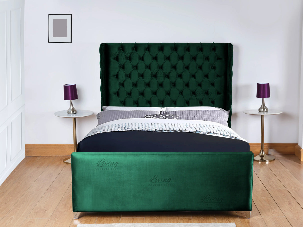 Monarch Wingback Upholstered Bed