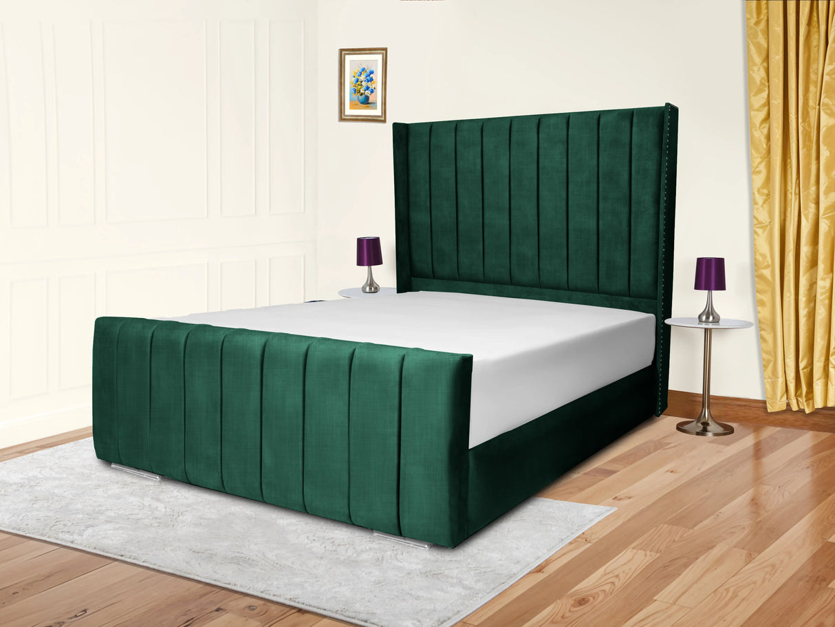 Sara Wingback Upholstered Bed