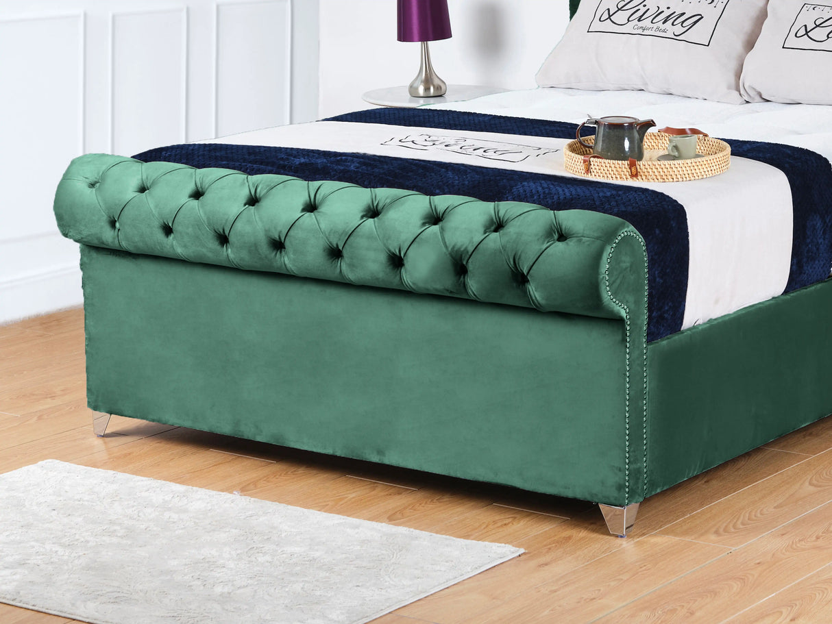 Chesterfield Sleigh Upholstered Bed