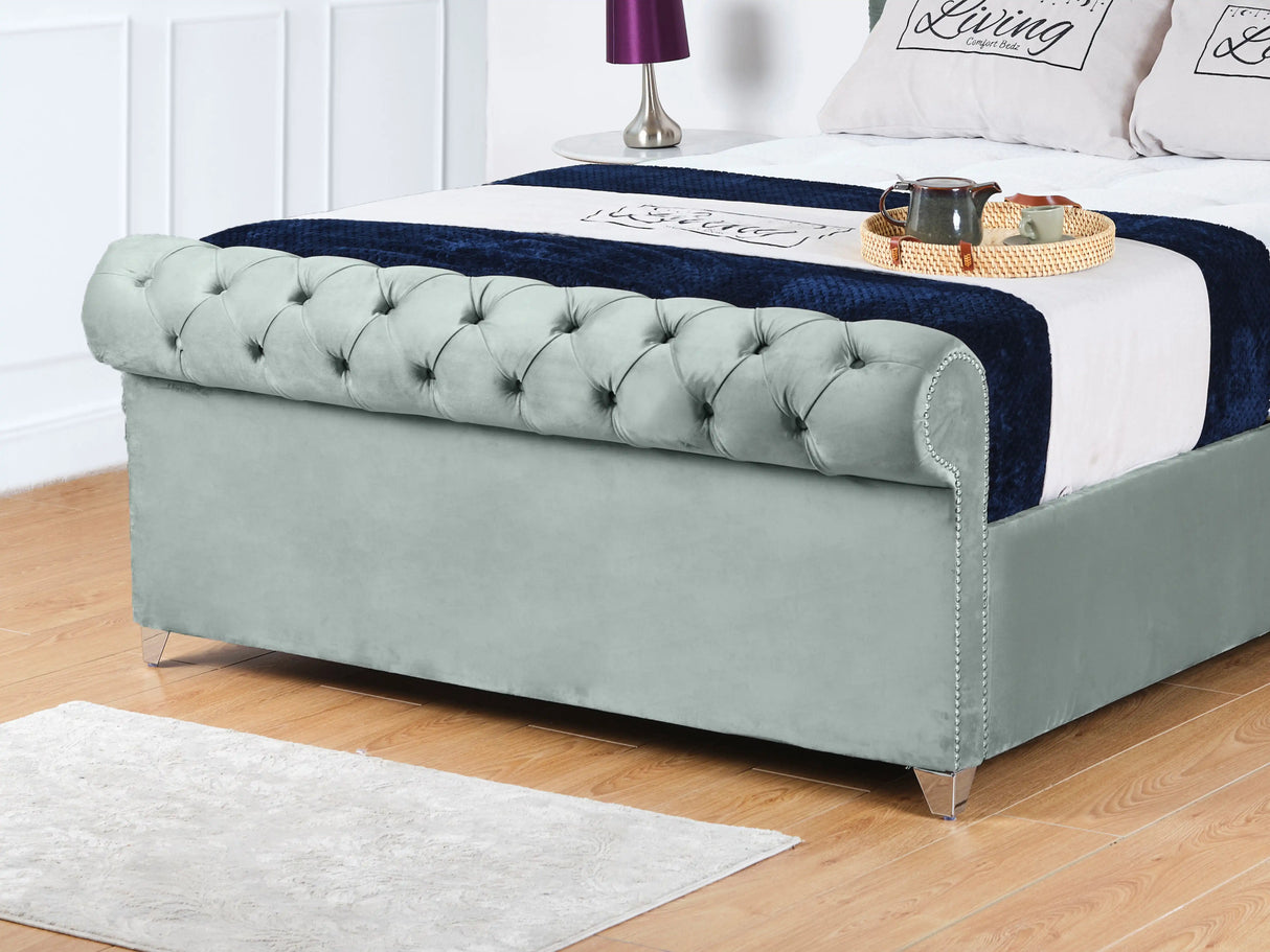 Chesterfield Sleigh Upholstered Bed