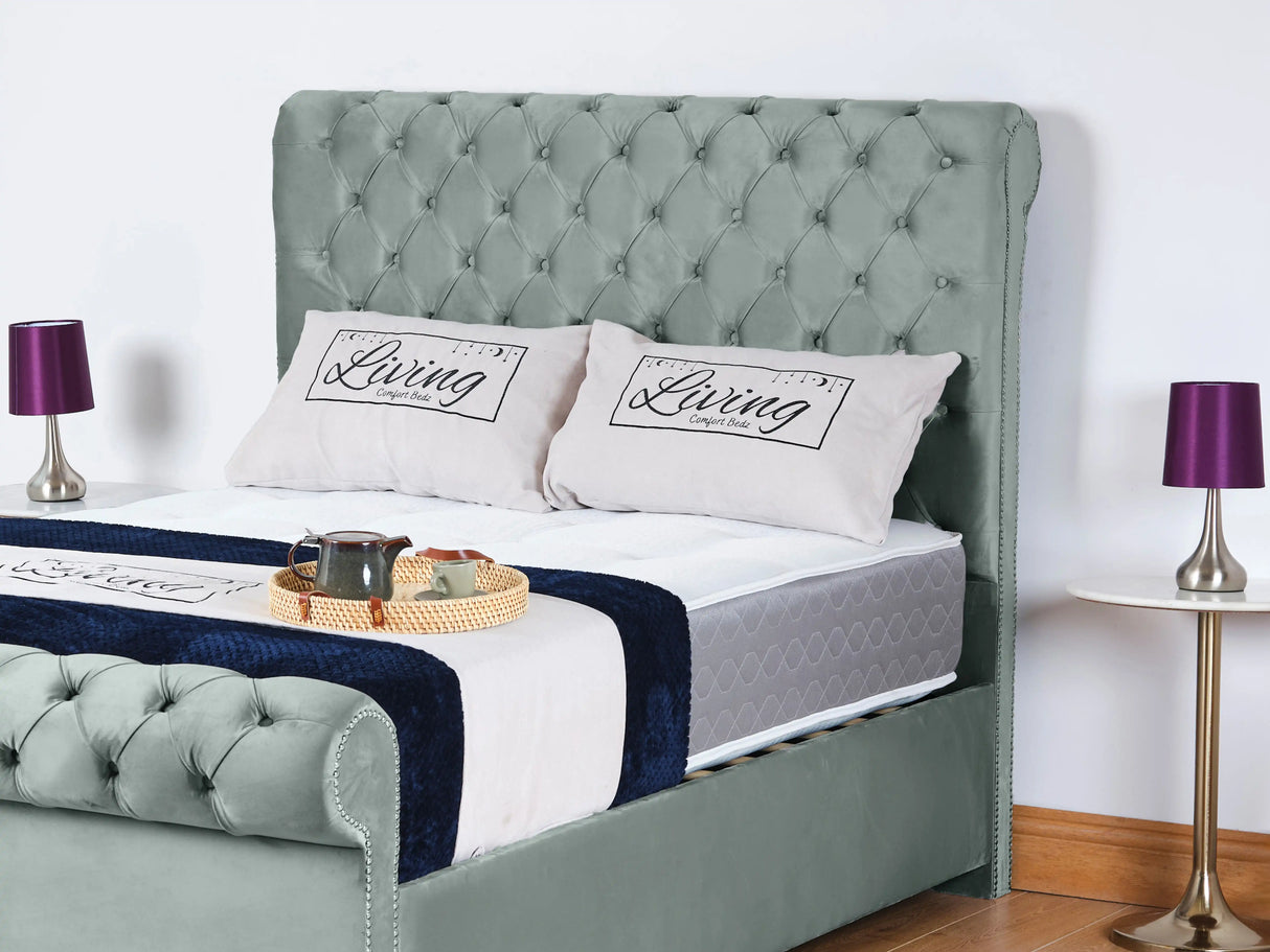 Chesterfield Sleigh Upholstered Bed