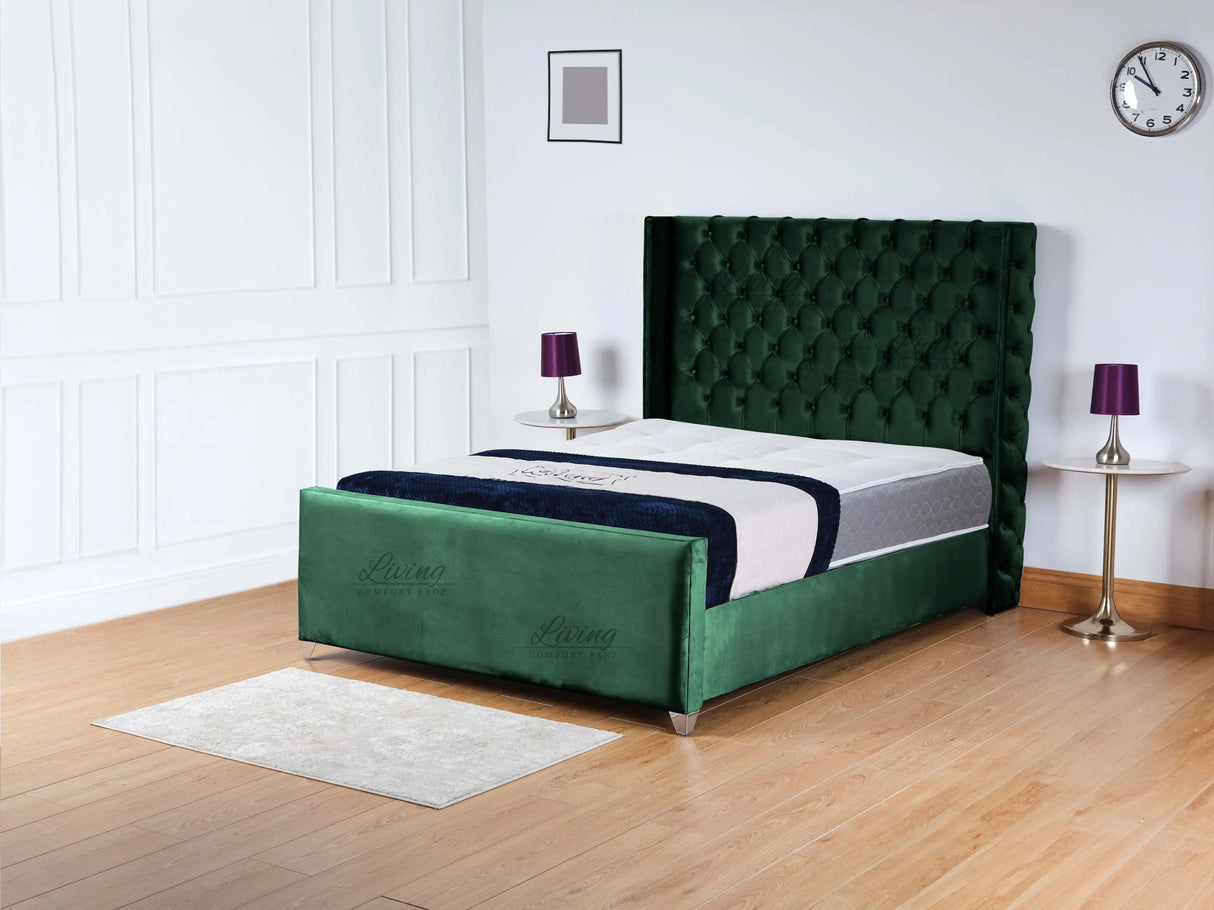 Monarch Wingback Upholstered Bed