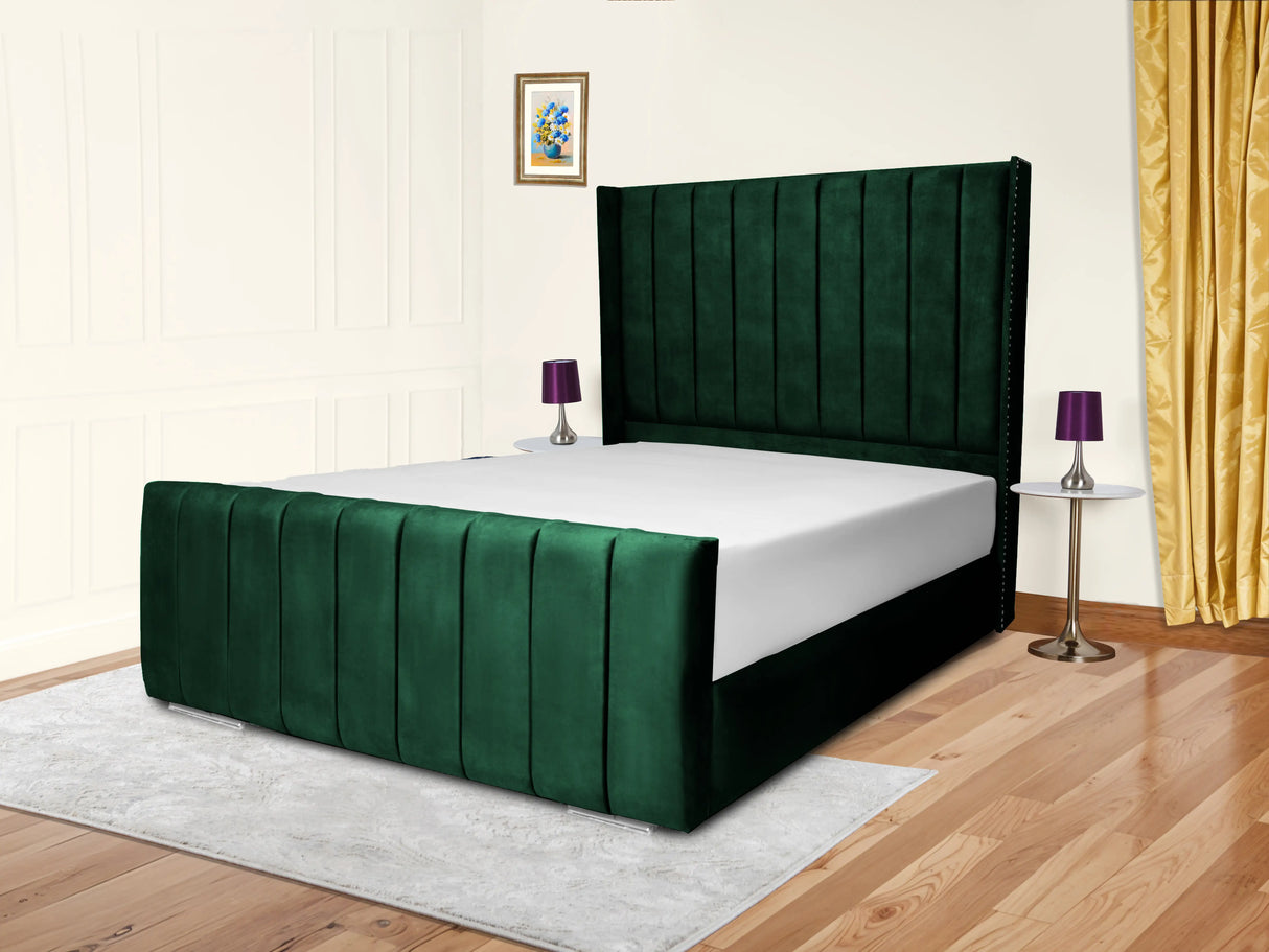 Sara Wingback Upholstered Bed