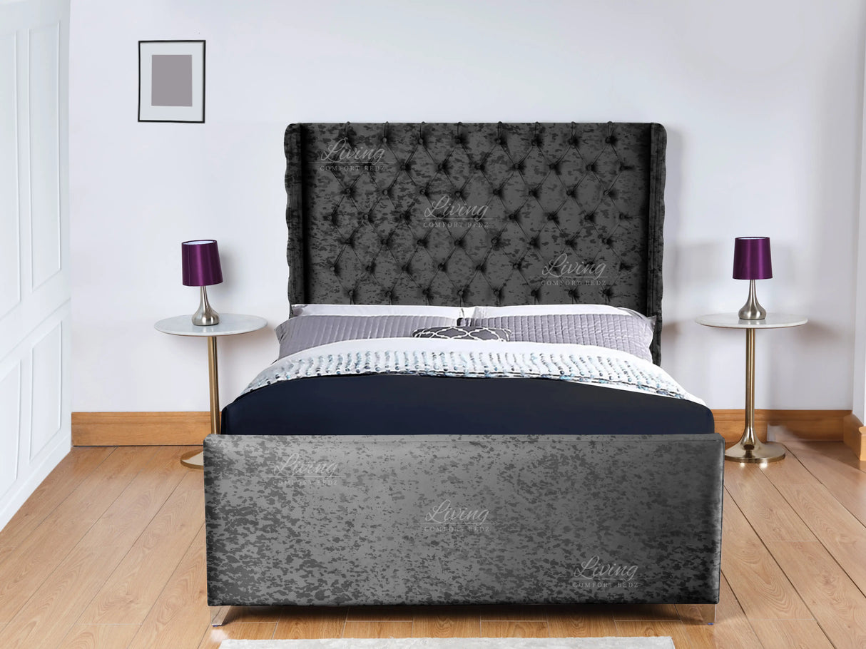 Monarch Wingback Upholstered Bed