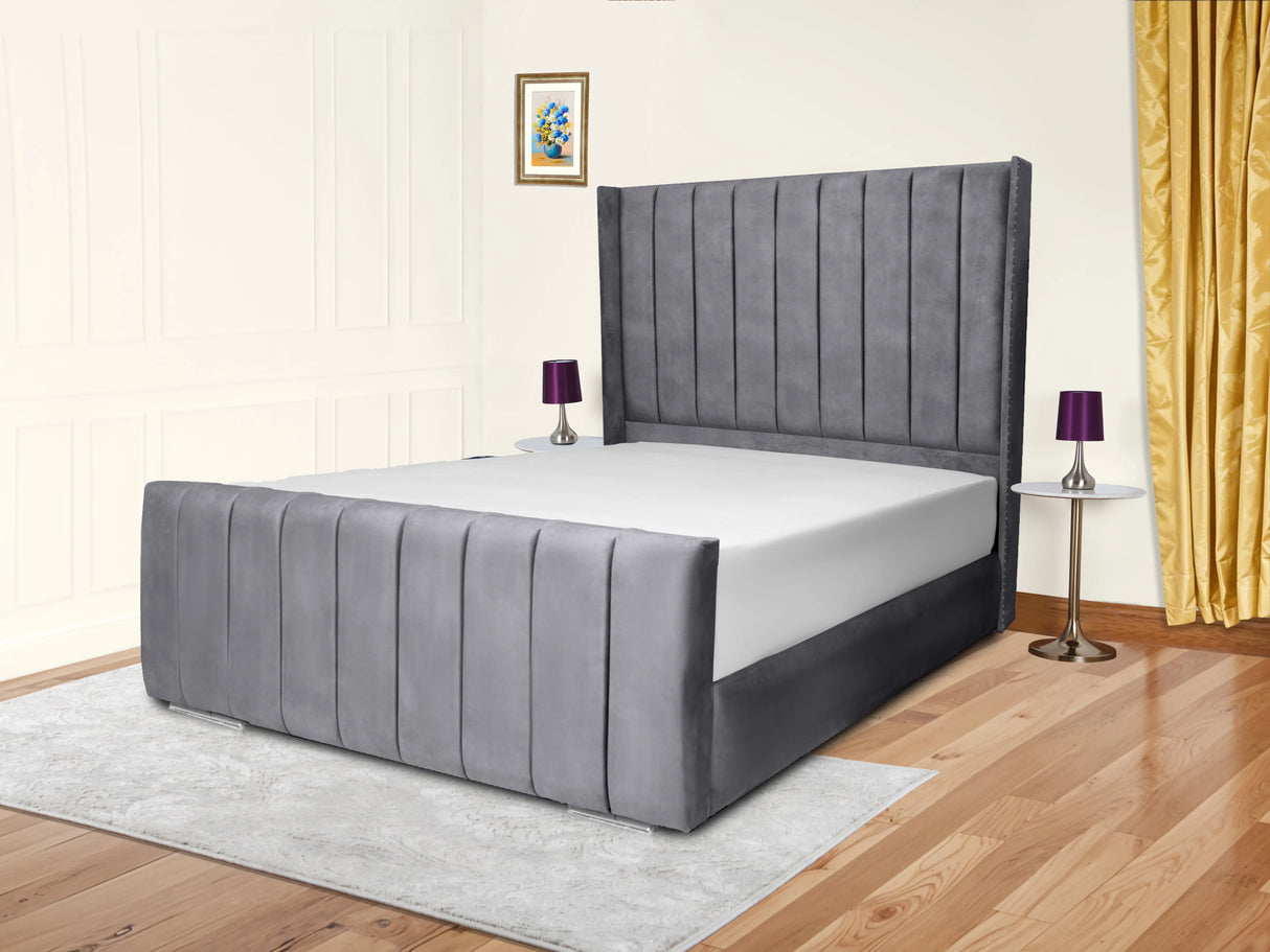 Sara Wingback Upholstered Bed