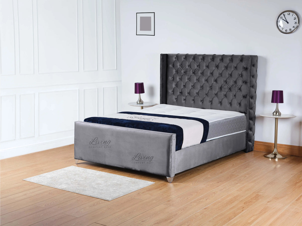 Monarch Wingback Upholstered Bed